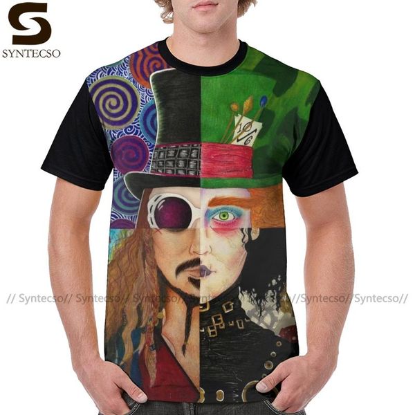 

johnny depp t shirt johnny depp character collage t-shirt plus size men tee shirt basic graphic tshirt, White;black
