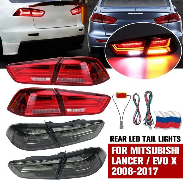 

car rear led tail brake light for mitsubishi lancer evo evox 2008-2017 red shell lamps signal led drl srear lamp accessories