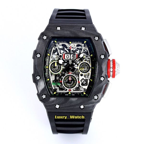 

топовая версия rm 011-fm skeleton dial ntpt carbon fiber case flyback eta 7750 хронограф rm011 мужские часы каучуковый ремешок дизайнерские, Slivery;brown