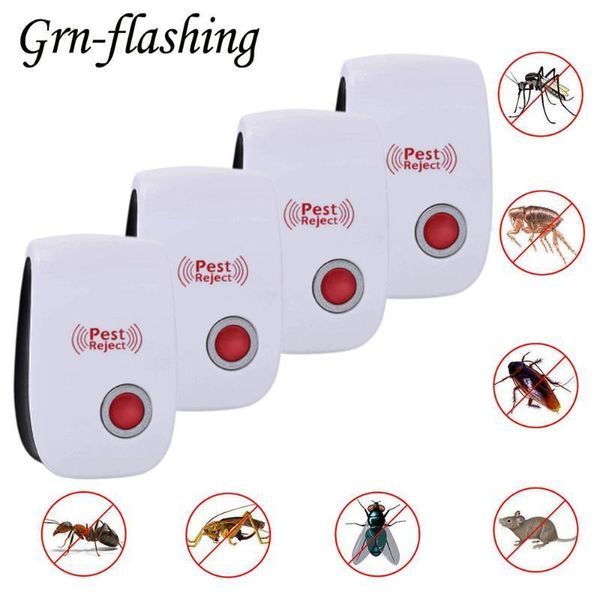 

1 2 3 4 pieces ultrasonic electronic pest repeller eu us au uk plug anti mosquito insect mouse cockroach rejector dropshipping