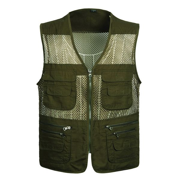 

2018 men's summer waistcoat vest with many pockets vest for men pgrapher sleeveless cotton jacket, Black;white