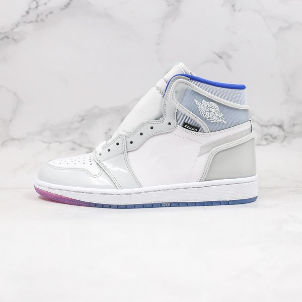 

2020 new designer og 1 1s high zoom r2t racer blue brand women mens basketball shoes ck6637-104 white light grey sport jumpman sneakers