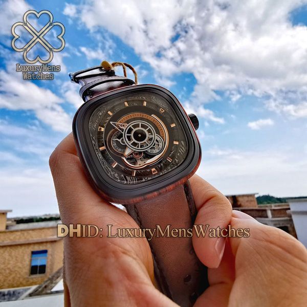 

designer watches p3b/bb 316l steel case mechanical automatic movement mens designer watches brown leather band wristwatches montre de luxe, Slivery;brown