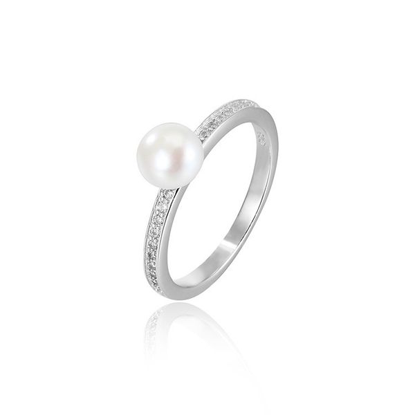 

natural pearls ring for women jewelry sterling silver solitaire pearls ring with box size 6 7 8