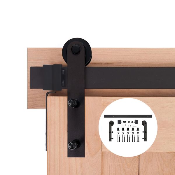 

4.9ft/6ft/6.6ft carbon steel wall mount black rustic sliding barn door track