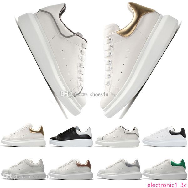 

designer 3m reflective white leather casual shoes girl women men black gold red python fashion comfortable flat sneakers size 35-45, Black;green