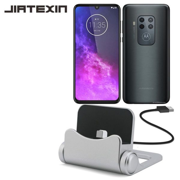 

jiatexin new for motorola one zoom deskdata sync type-c usb cable dock charger station for moto one pro phone holder adapter