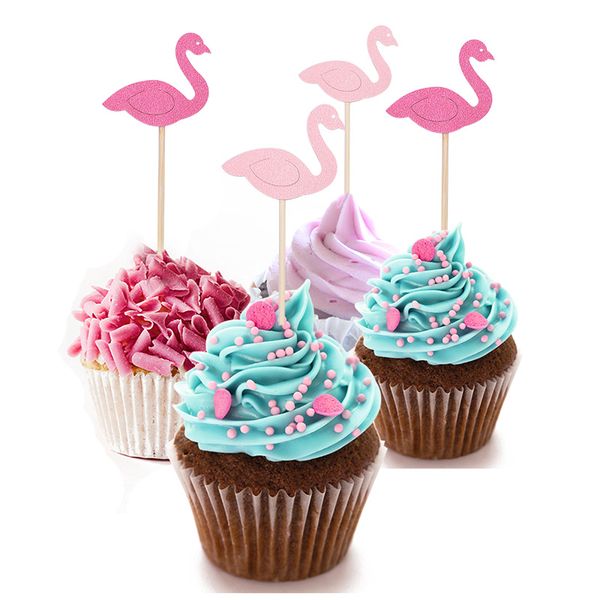 Flamingo Cake Cupcake Topper Picks Cake Flags Kids Baby Shower