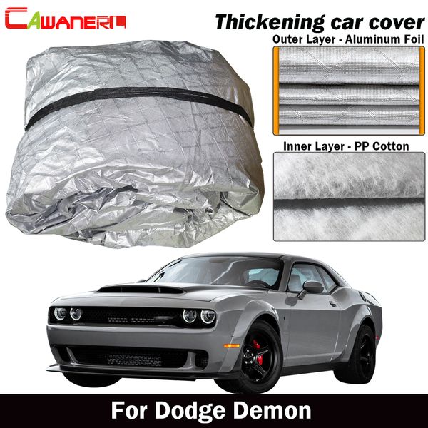 

cawanerl 3 layer thick car cover waterproof sun rain snow hail prevent auto cover for dodge demon