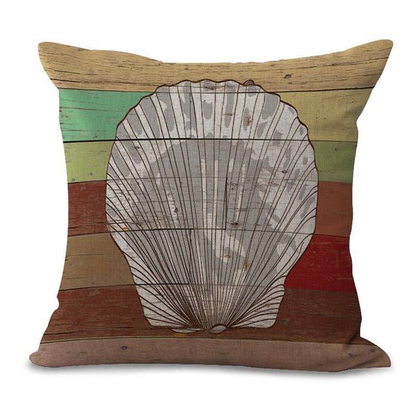 

stripe fishstar seahorse clamshell pillow case cushion cover home decor linen cotton throw square pillow covers 5 colors custom free