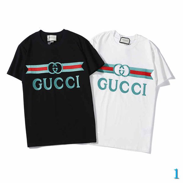 

летняя футболка мужчина конструктора марка тис топы дышащей сыпучие шорты рукав письмо вышивка престижных топы рубашка повседневной одежда 1, White;black