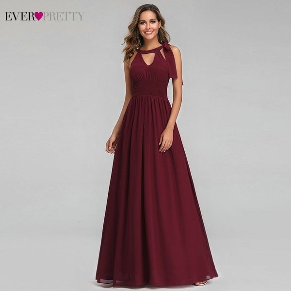 

ever pretty elegant evening dresses long a-line halter sleeveless burgundy formal dresses for party abiye gece elbisesi 2019, White;black