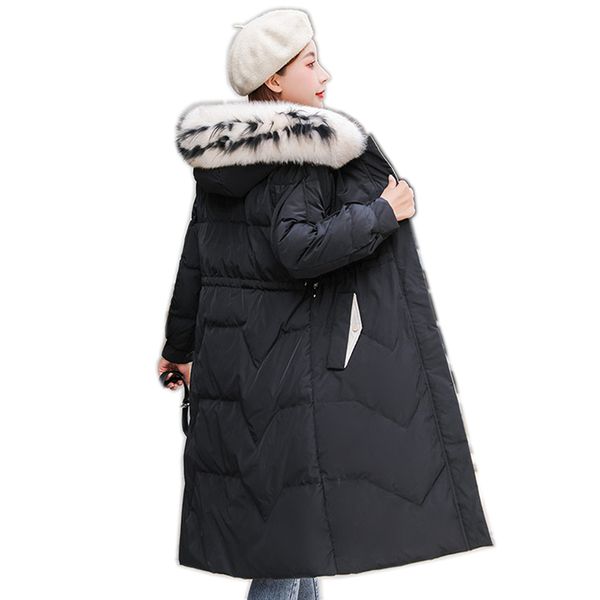 

2019 new fashion women's white duck down jacket zippers black white duck down jacket thick warm parka