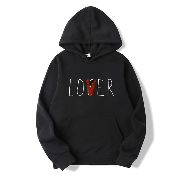 

2019 it chapter two lover printed hoodies cozy sweatshirt long sleeve lover letter streetwear hoodies, Black