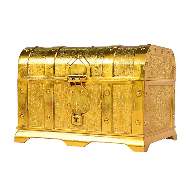 

treasure hunting box children treasure box electroplated retro plastic large box toy gold coins and pirate gems jewelry playset