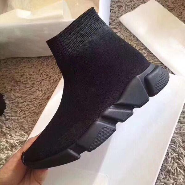 

new fashion designer trainers knit sock shoe sock speed trainer runner sneakers slip-on race mens women sports shoe size 35-44, Black