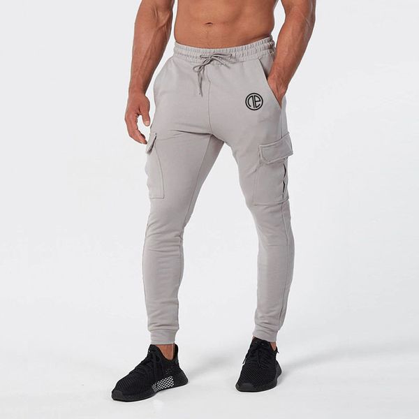 

2019 autumn new male cotton sportswear trousers men joggers sweatpants men casual skinny pants gyms fitness brand track pants, Black