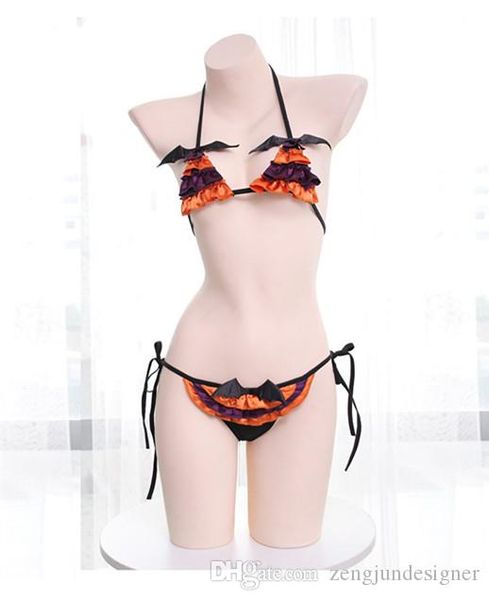 

womens halloween designer 2pcs set style bikini fashion fesvital designer female clothing underwear casual apparel, Black;white