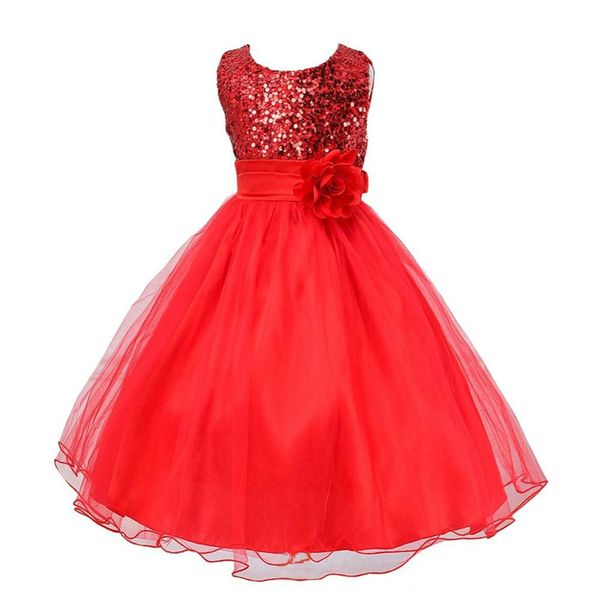 Moda menina vestido bonito lantejouless sem mangas colete princesa vestido de laço bebê crianças festa casamento dama de honra vestido