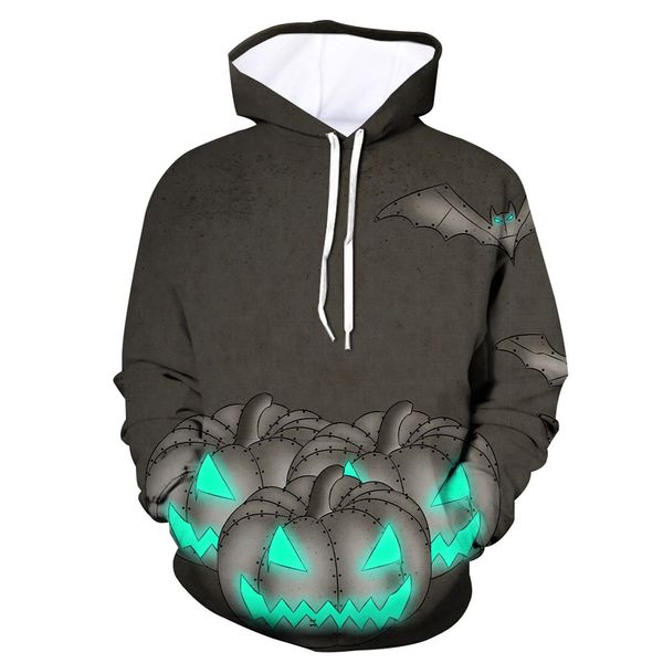 

scary halloween pumpkin 3d print hoodies men women casual autumn sweatshirts fashion hooded streetwear hoodies mens clothing, Black