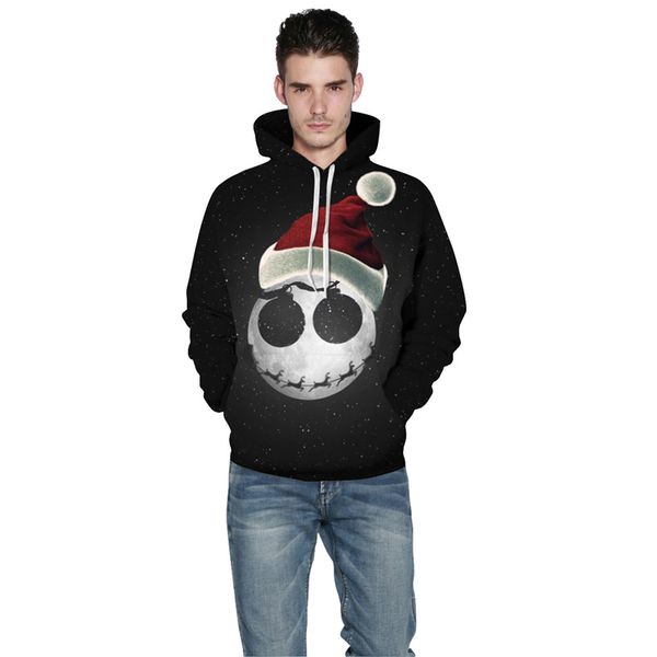 

взрослый звездное рождество hat цифровой печати толстовки толстовка женщина мужчины косплей костюмы пара пуловер бейсбольных свитера топы, Black;red