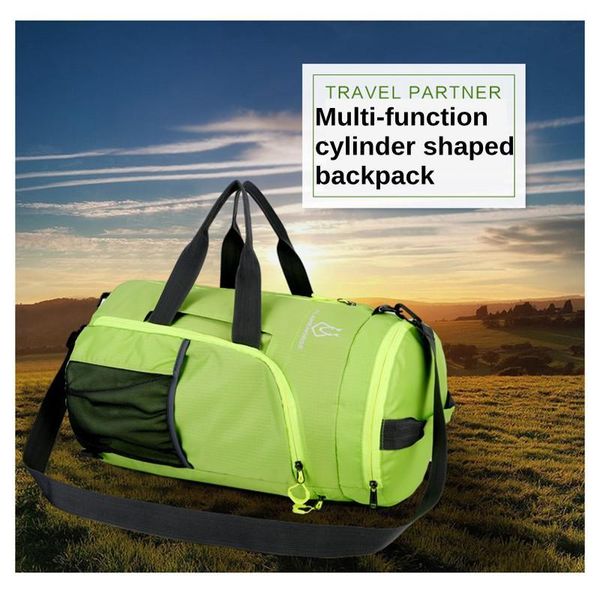 

lightweight mult-function folding three-use bag outdoor nylon thin skin mountaineering storage bag double shoulders cylinder backpack