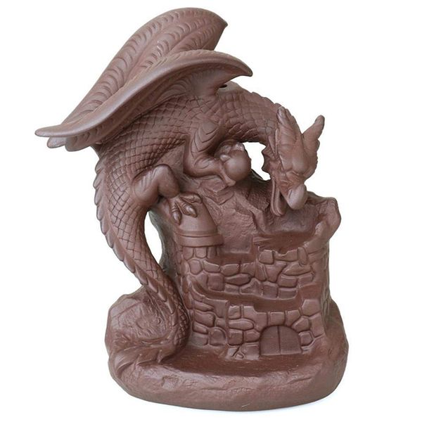 

dinosaur backflow incense burner ceramic stick holders layers rise cone censer lucky home decor teahouse ornaments