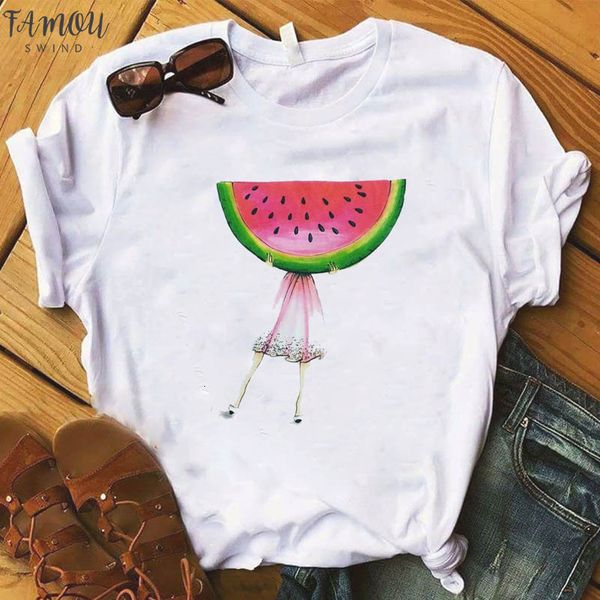 

ананас фрукты одежда футболка мода женский tee top graphic t shirt женщины kawaii camisas mujer одежда 2020, White