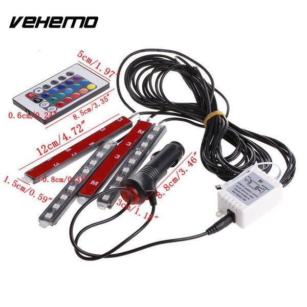 

vehemo 4pcs led strip lights strips floor decor car interior for underbody light led string durable home decor atmosphere lamp