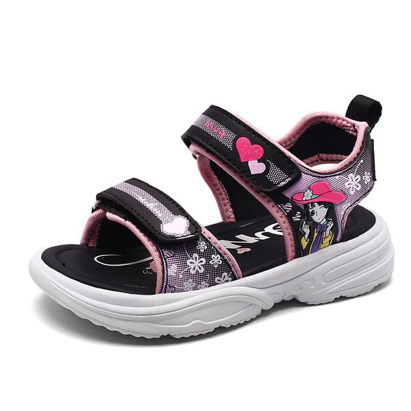 

2020 new children sandals baby girl shoes sandalias niña summer fashion beach shoes soft sole lightweight outdoor kids sandals, Black;red
