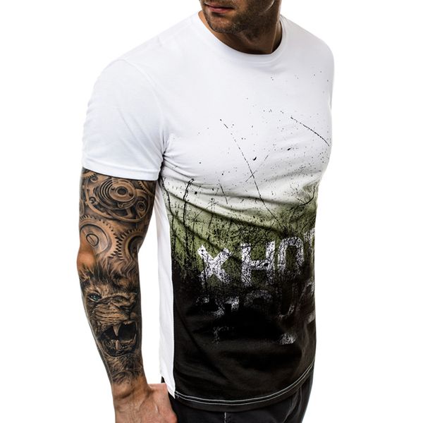 

new casual men's fitness t-shirt summer short sleeve printed casual slim t shirt male o-neck tshirt funny tee shirt homme, White;black