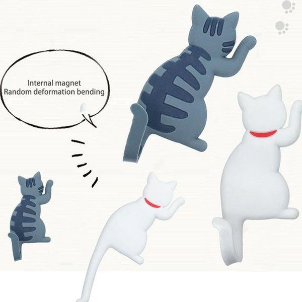 

1pcs silicone cartoon animal cute cat fridge magnets whiteboard sticker refrigerator magnets kids gifts home decoration hook