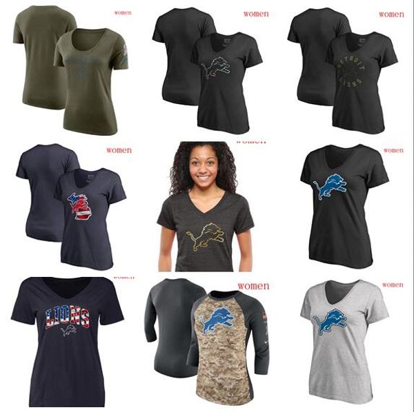 

2019 women detroit new style lion salute to service legend scoop neck camo charcoal three-quarter raglan t-shirt, Blue;black