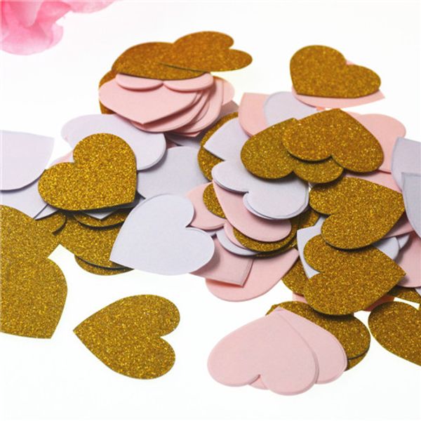 

heart paper confetti ,pink white gold birthday decor shower table decoration birthday princess party decorative supplies