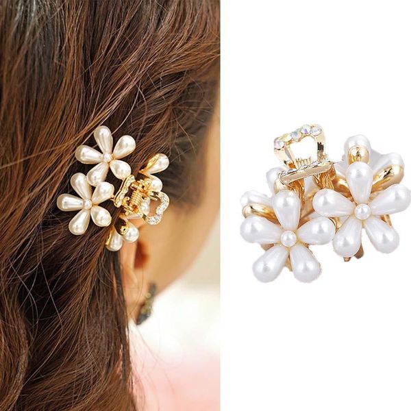 

клипы 1pc роскошные rhinestone жемчуг металл геометрическая шпильки крабы для волос когти бабочки волос для девочек styling аксессуары голов, Black
