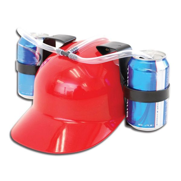 

drinking beer cola miner hat lazy lounged straw cap birthday party cool unique toy prop holder guzzler beverage helmet