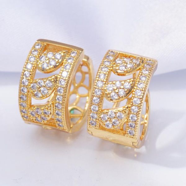 

essff three water drop design hoop earrings for women gold filled statement cubic zirconia fashion jewelry gift dropshipping, Golden;silver