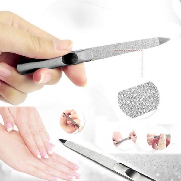 

fashion dual sided stainless steel metal nail art file manicure pedicure tool