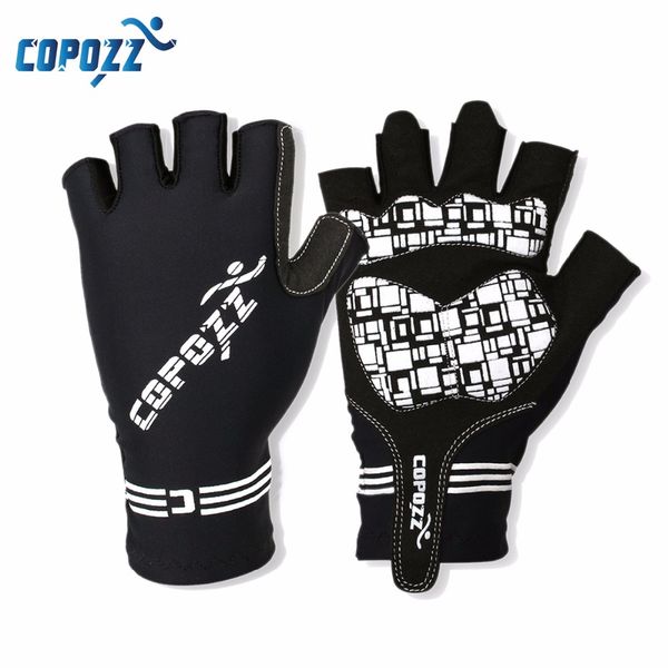 

copozz half finger gel cycling gloves mountain mtb anti slip bicycle bike gloves for riding guantes ciclismo men women sport, Black