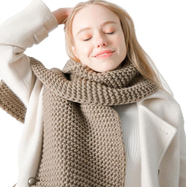 

knitted scarf fashion solid color toddler soft warm scarves handmade solid color scarf thickened men's and women's knitting neckwe, Blue;gray