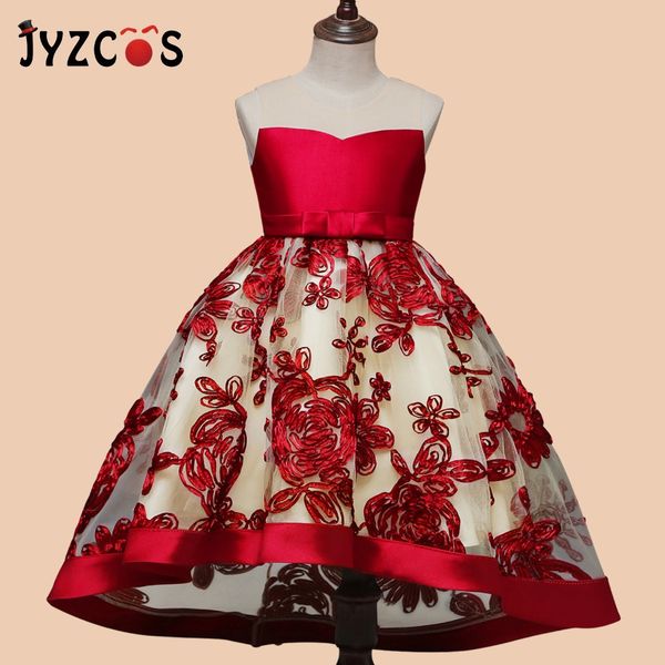 

jyzcos baby girl princess dress for wedding kids party dress christmas costume clothing, Black;red