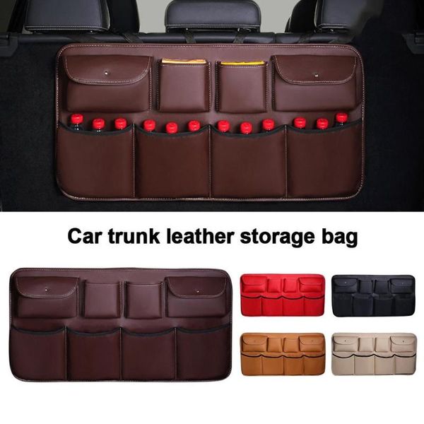 

backseat car trunk leather storage large capacity hanging storage bag rear seat car pouch decoration universal for most vehicles