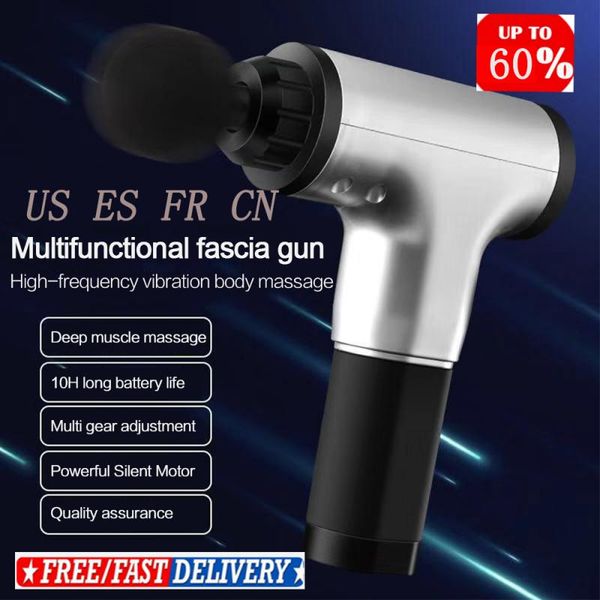 

fascia massage gun percussion massager muscle relaxing sports recovery therapy relaxation massager vibration muscle gun 6 speeds
