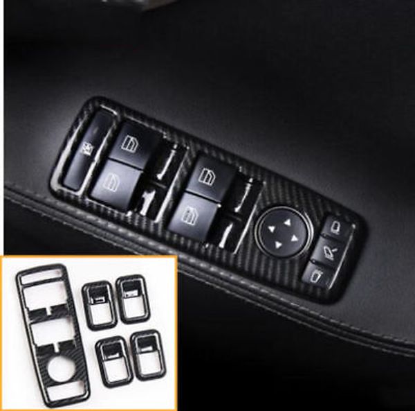

carbon fiber window switch panel cover tirm for tesla model s model x 2014-2018