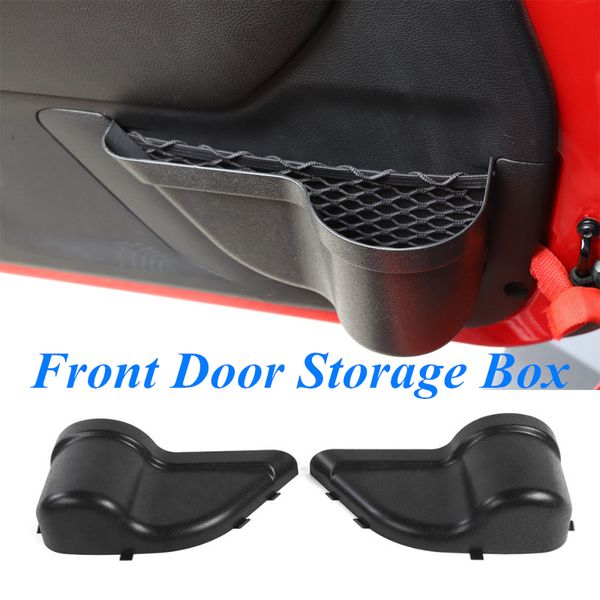 

car front door storage box net holder door pockets for wrangler jk 2011-2017 2/4 doors car interior accessories 2pcs