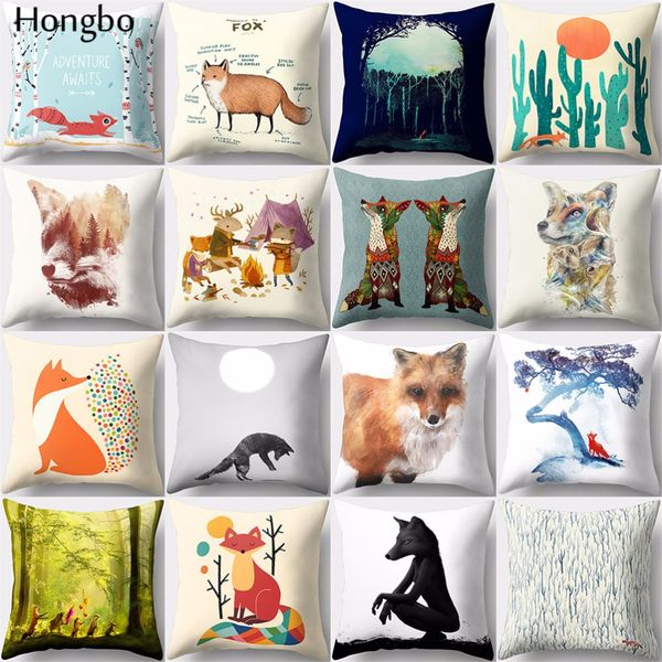 

hongbo 1 pcs cartoon print square throw pillow cushion case cover for car sofa home decor