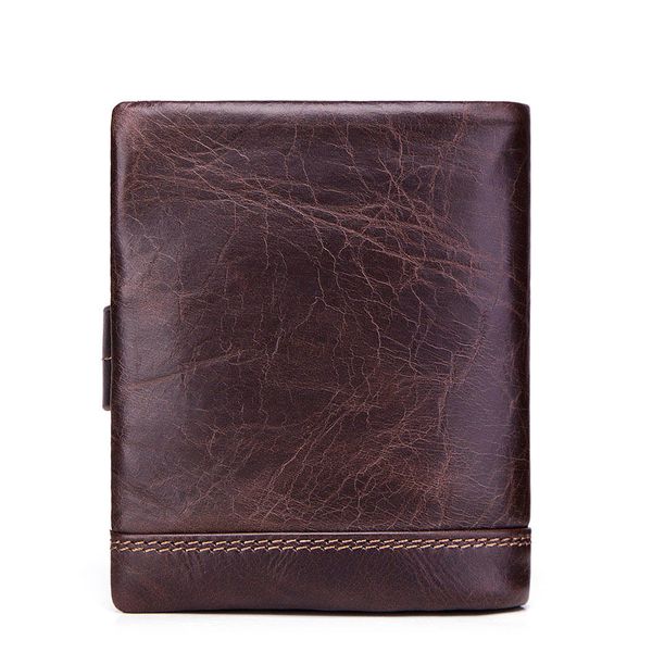 

2019 100% genuine leather men wallet small zipper men walet portomonee male short coin purse brand perse carteira for rfid, Red;black