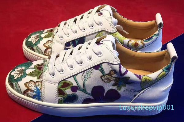 

2019 men's and women's shoes red bottom low fashion casual shoes, luxury party wedding shoes, pattern casual shoes size 35-47, Black