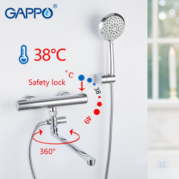 

gappo bathtub faucets wall mounted thermostat shower set mitigeur baignoire bathroom taps brass bathroom bathtub faucets
