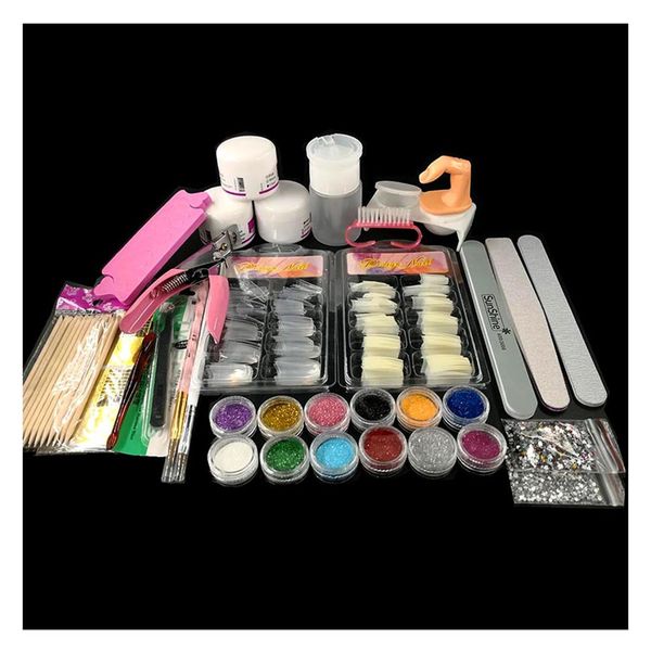 

nail art tool kit manicure acrylic powder buffer sandpaper brush finger separator nails clipper set nshopping